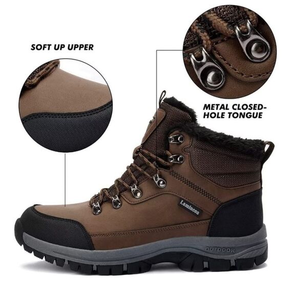 Lamincoa Women Winter Hiking Boots Keep Warm Anti-Slip Soft Sole Booties 8,5 - Picture 6 of 8